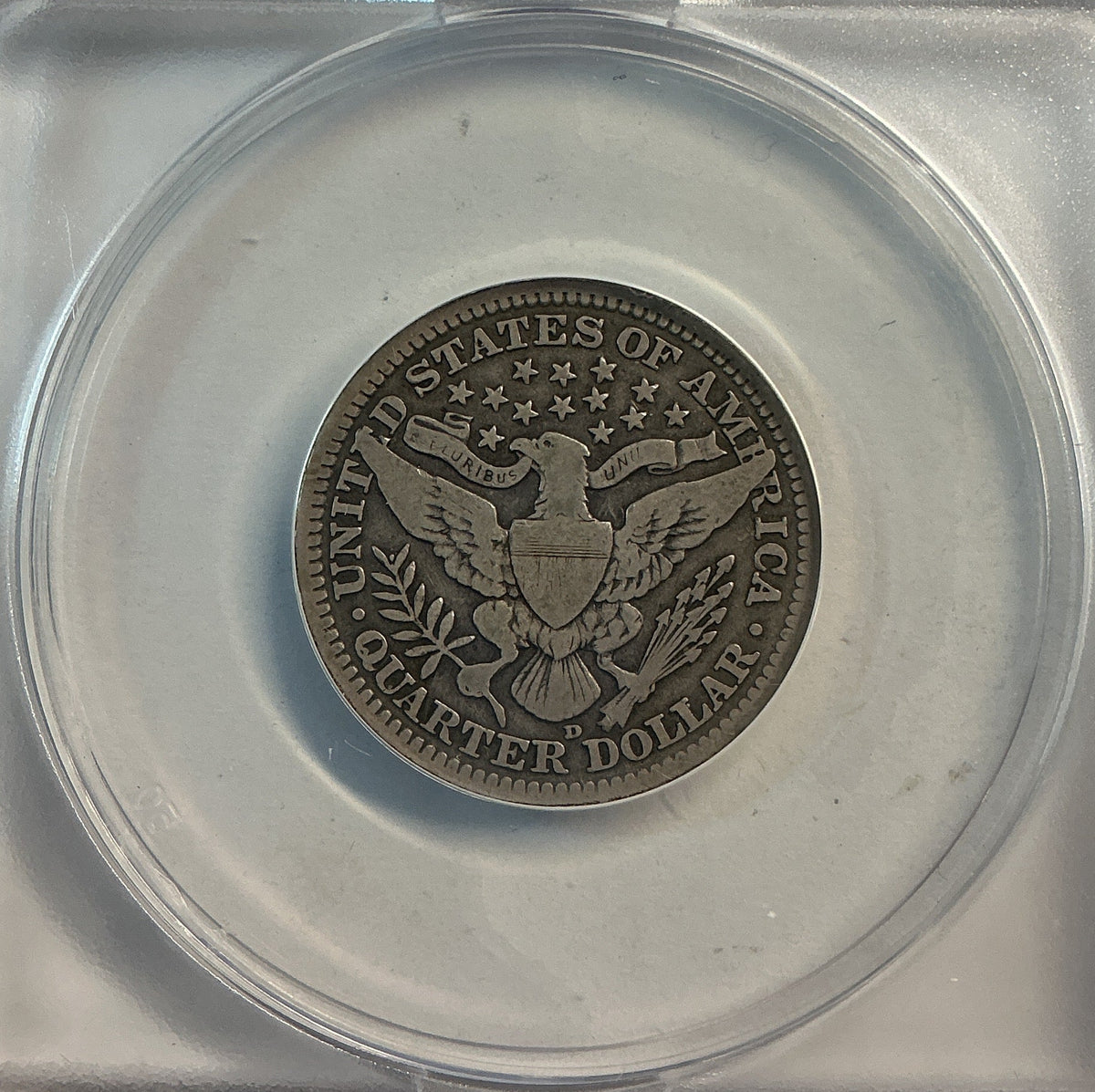 1914-D Barber Quarter, ANACS Very Good 10. Store #QR1536