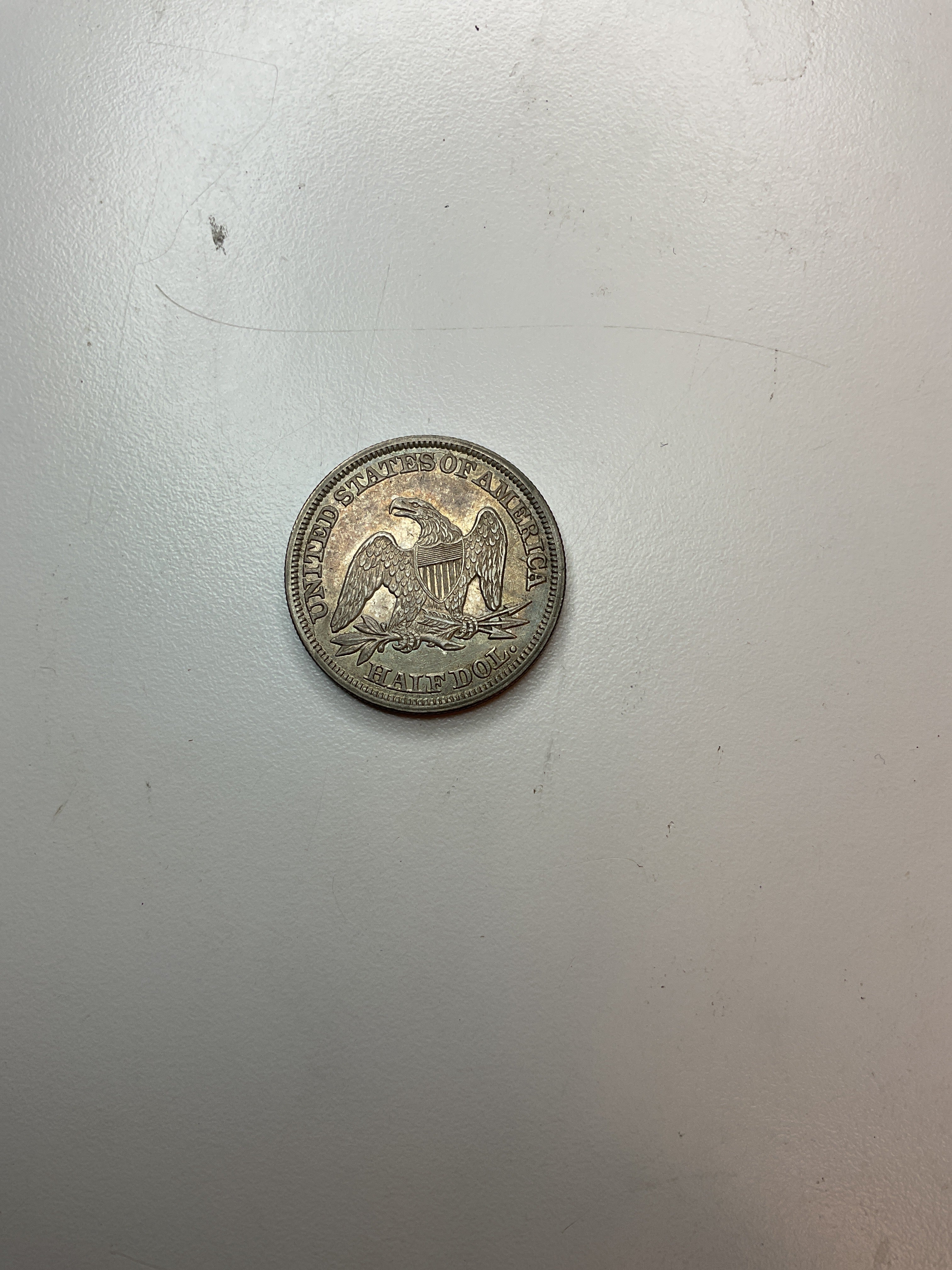 1847 Liberty Seated Half Dollar, About Uncirculated Coin. Store #14132