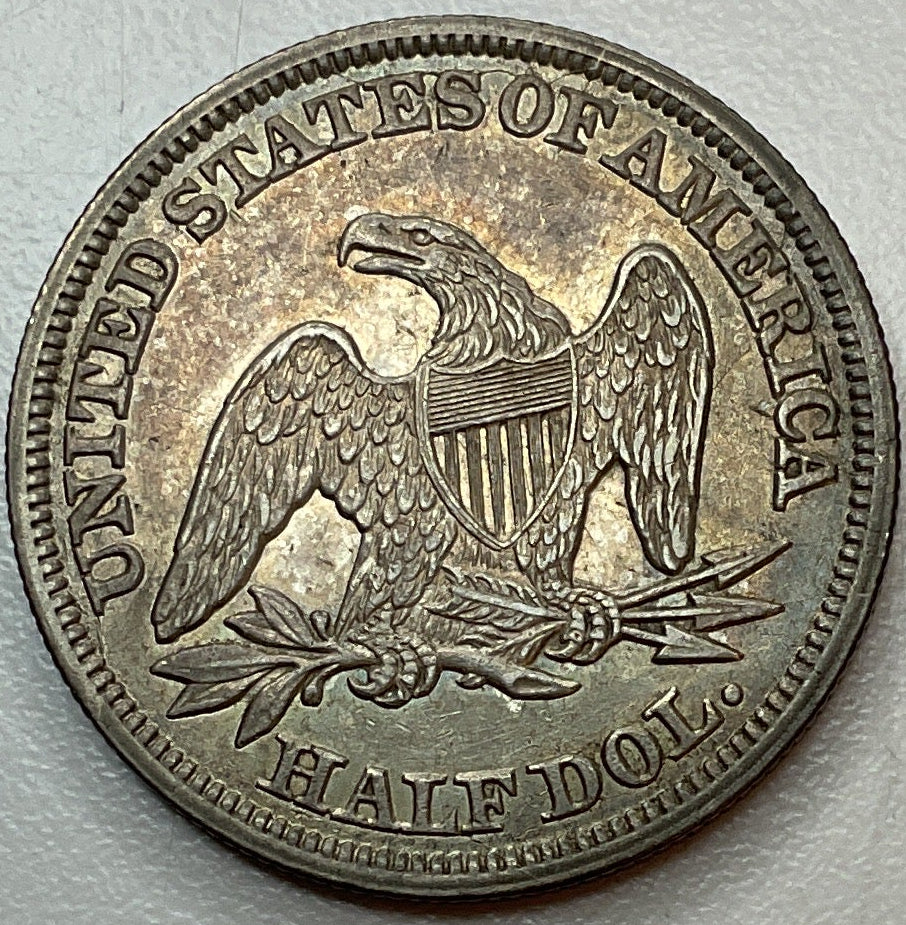 1847 Liberty Seated Half Dollar, About Uncirculated Coin. Store #14132