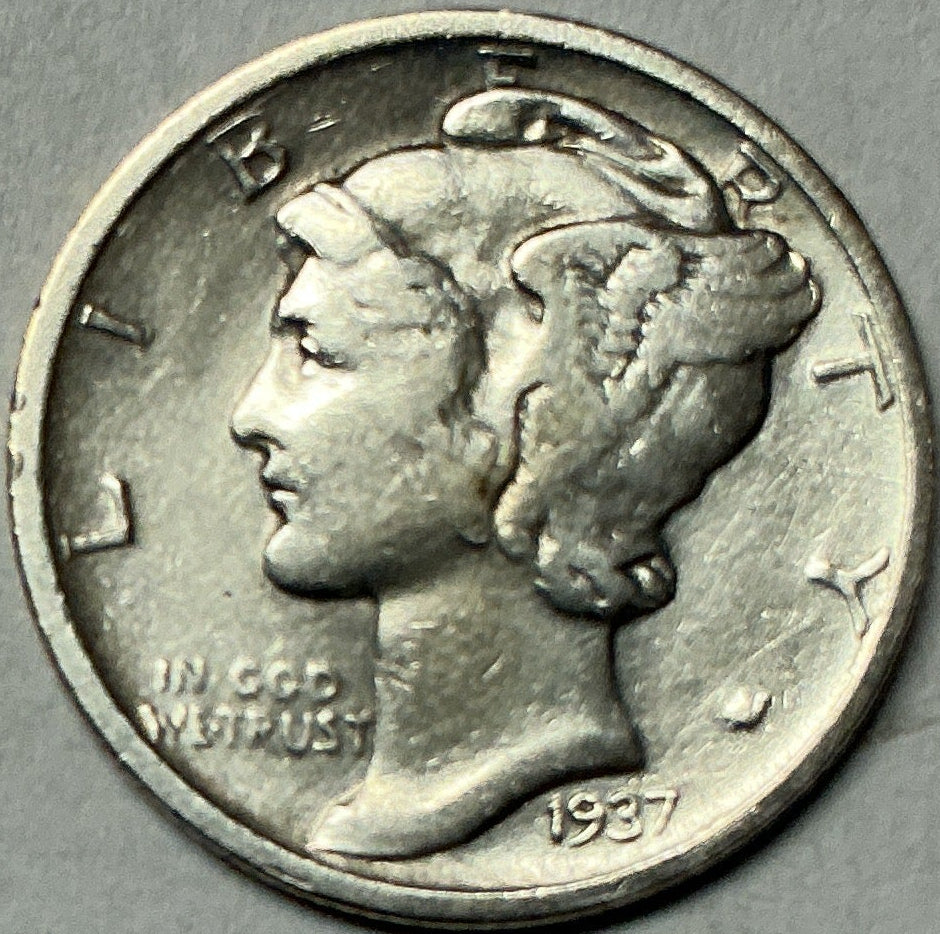1937-D Mercury Dime, Fine Circulated Coin, Store #DE0991