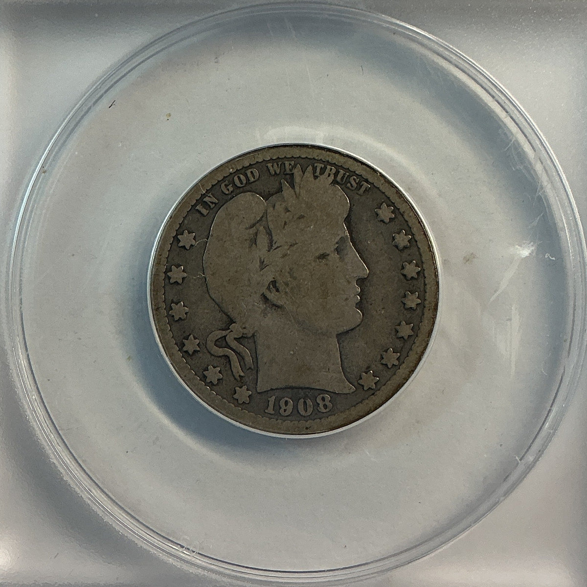 1908-S Barber Quarter, ANACS Good 6. Store #QR1488