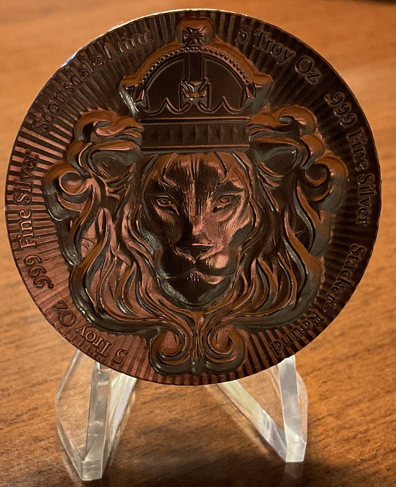 .999 silver, 5 Troy Ounce, Stacker Round, Store