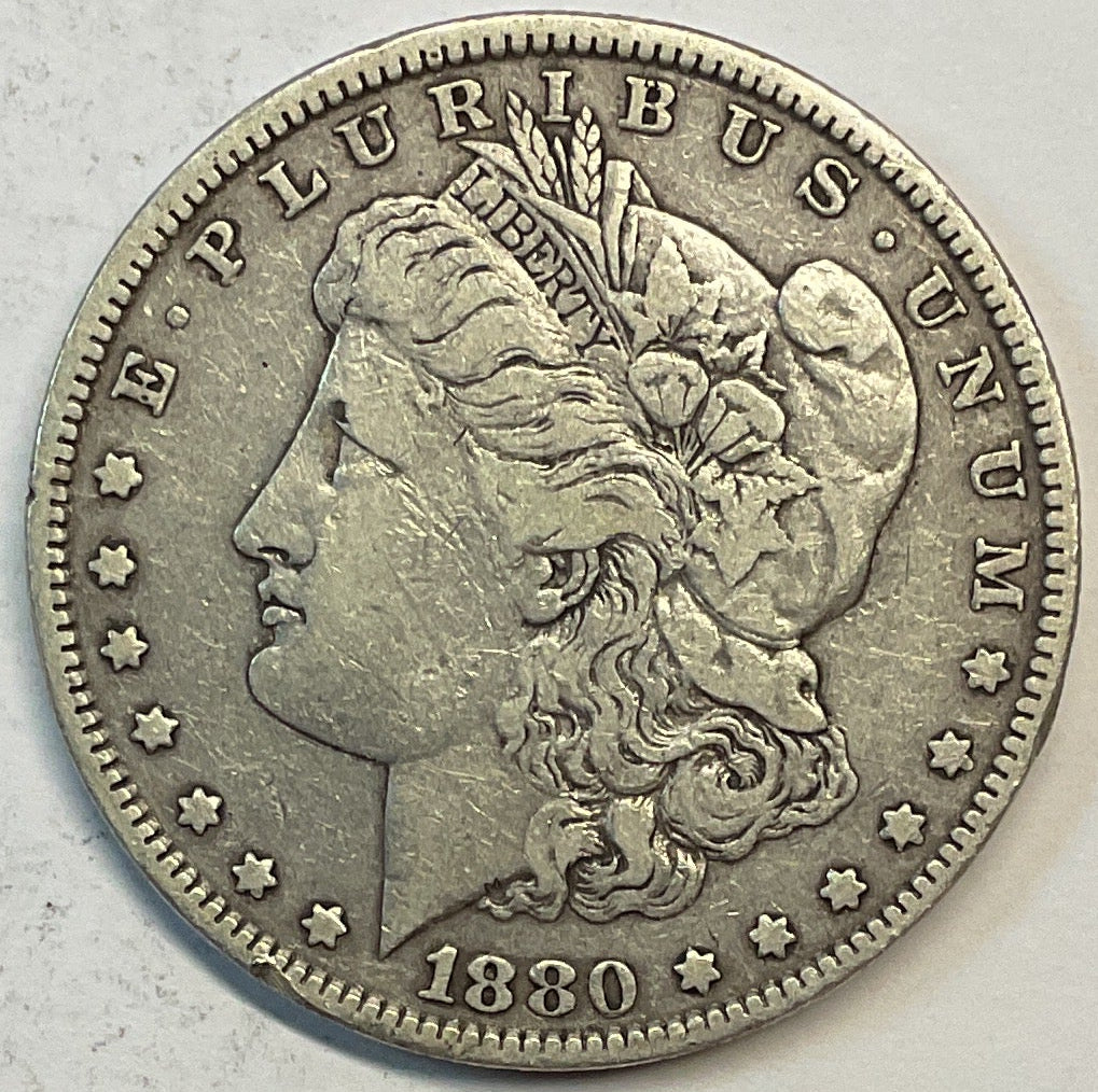 1880 Morgan Dollar, Fine Circulated Coin, Store #DR0857