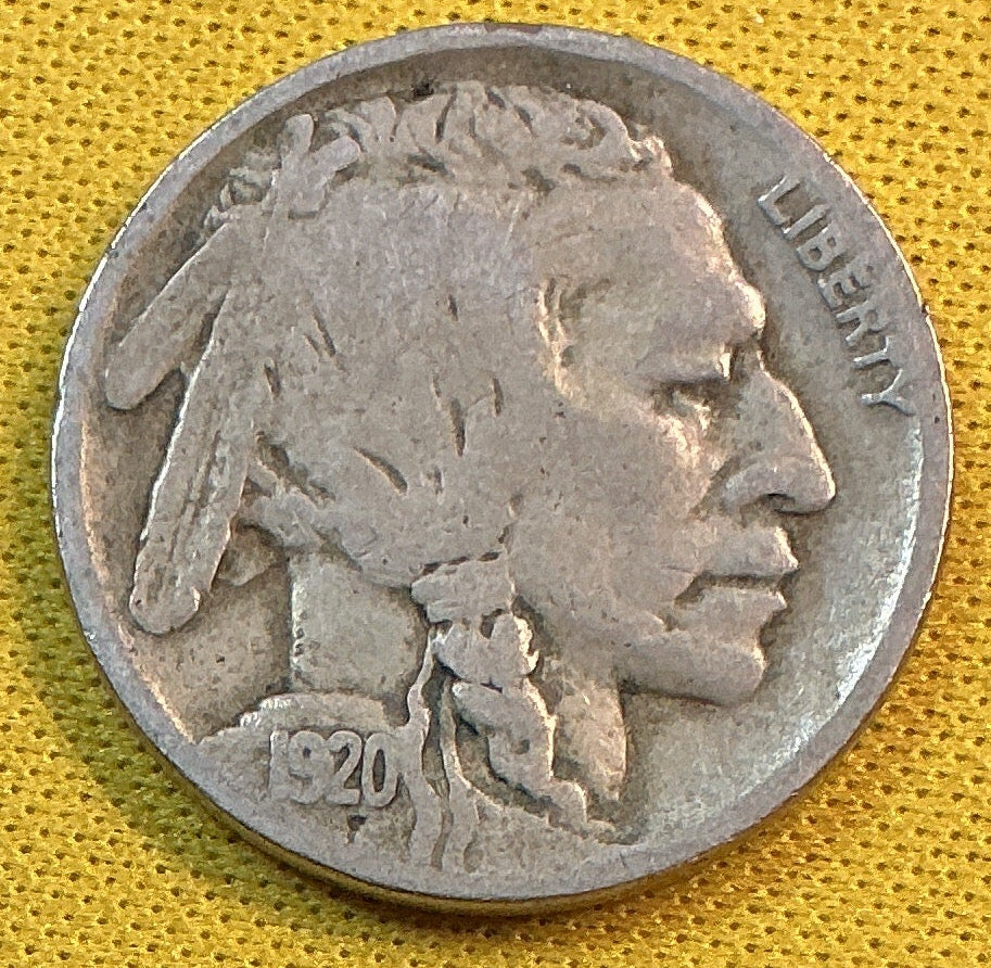 1920 Buffalo Nickel, Very Good+ Circulated Coin, Store #NL1010
