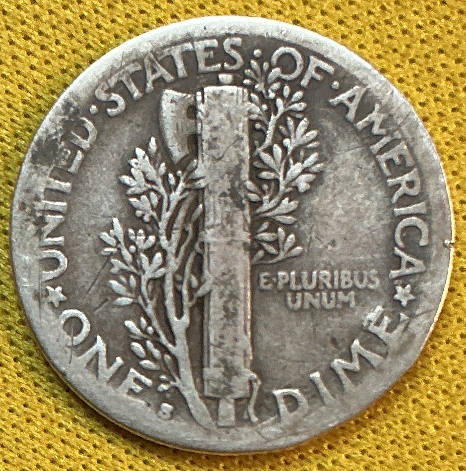 1919-S Mercury Dime, Very Good Circulated Coin, Store #DE0510