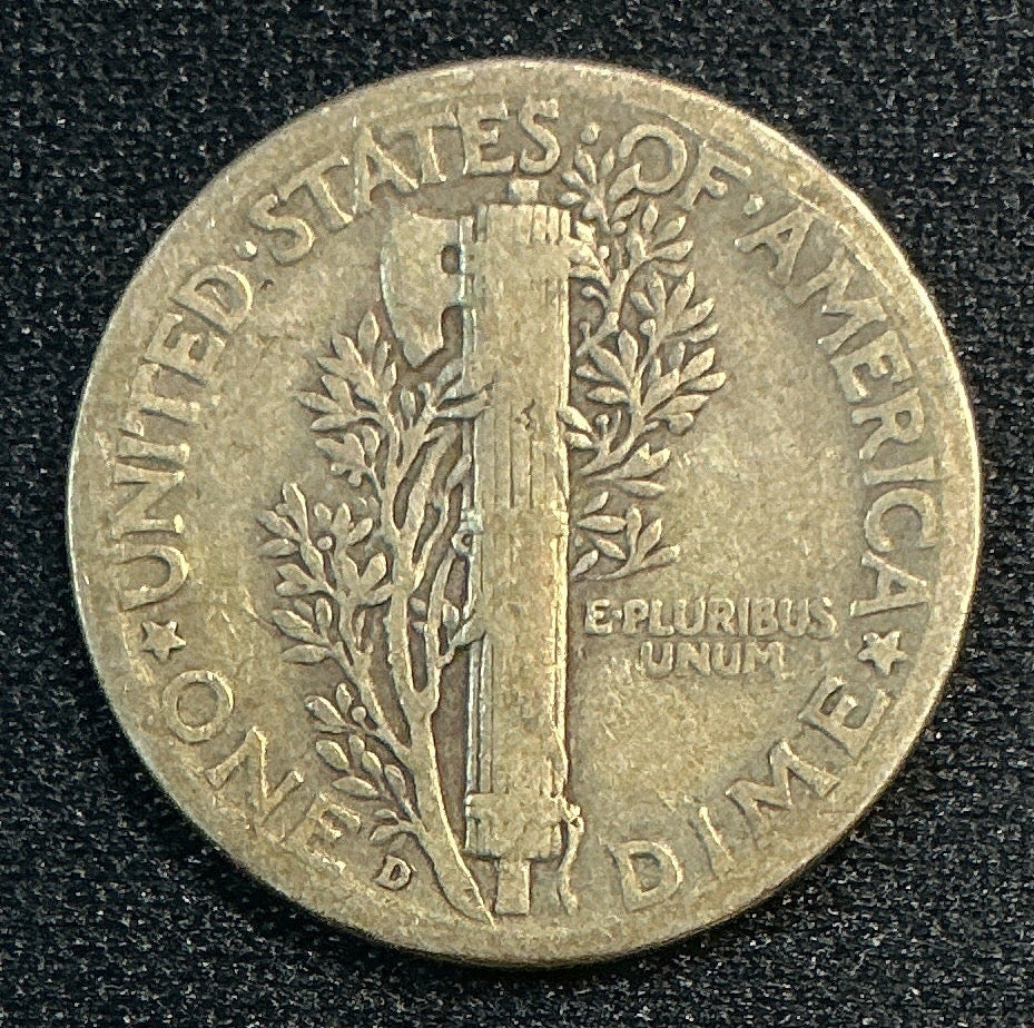 1939-D Mercury Dime, Fine Circulated Coin, Store #DE0666