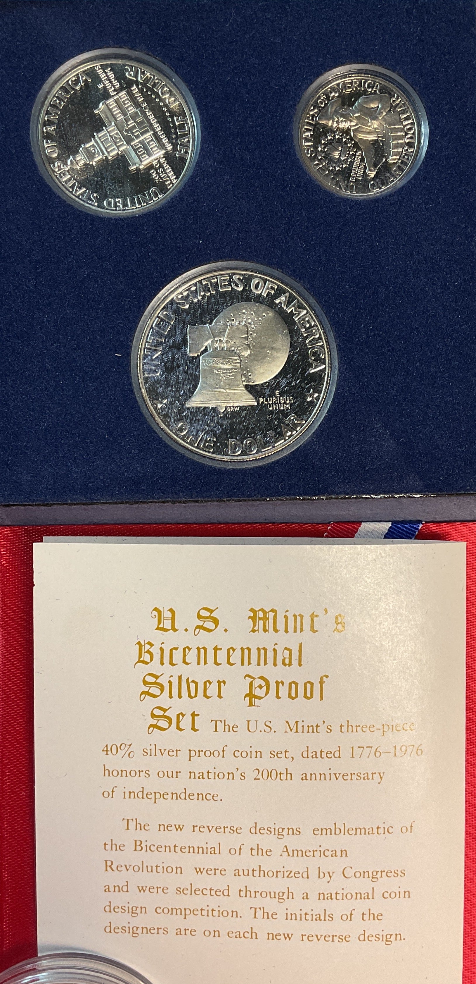 1976 U.S. Bicentennial Silver Uncirculated Set. 1776-1976. Store #PT048