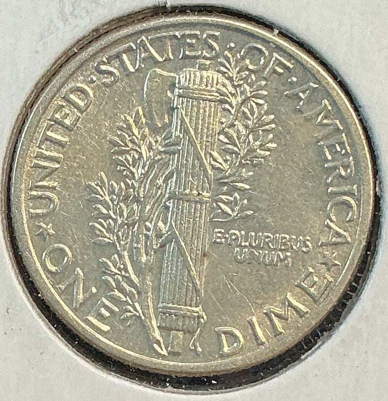 1942 Mercury Dime, Mint State Uncirculated Coin, Store #DE0689