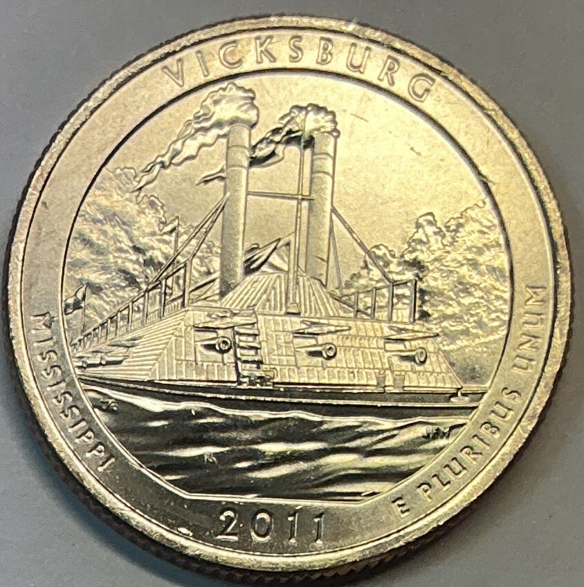2011-P Brillant Uncirculated, Vicksburg National Park, Mississippi, Washington Quarter