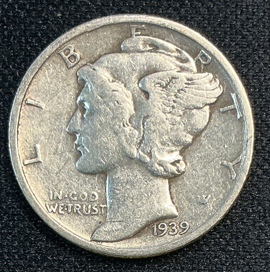 1939-D Mercury Dime, About Uncirculated Coin, Store #DE0667