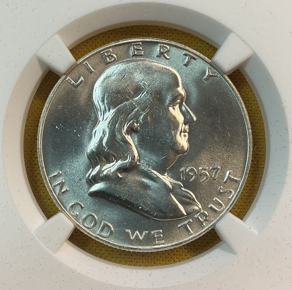 1957-D Franklin Half Dollar, NGC MS 64 FBL, Store #HR2113