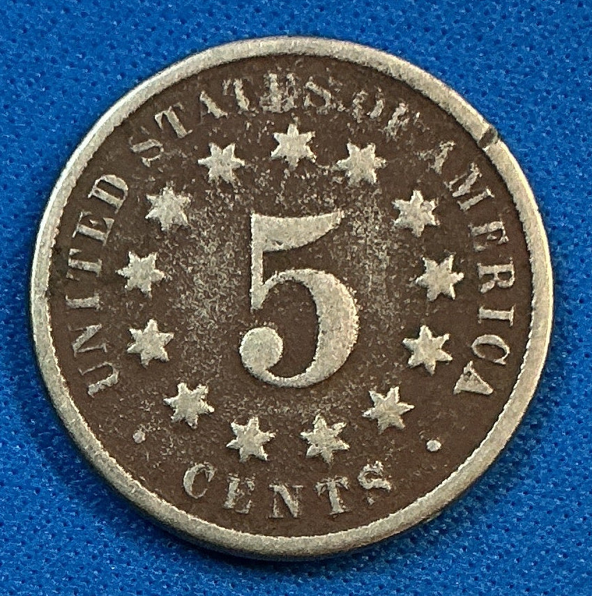 1873 Shield Nickel, Very Good+ Circulated Detail Coin, Store #NL0121