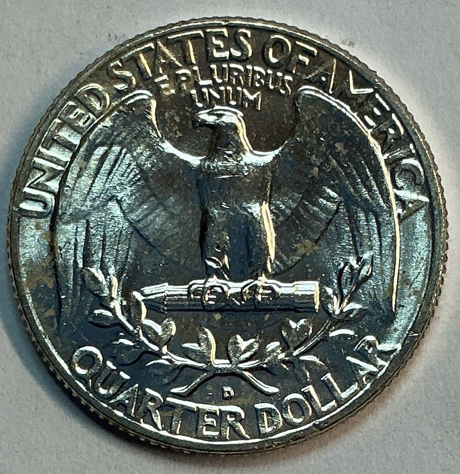 1963-D Silver Washington Quarter., Brillant Uncirculated Coin., Store #QR1795