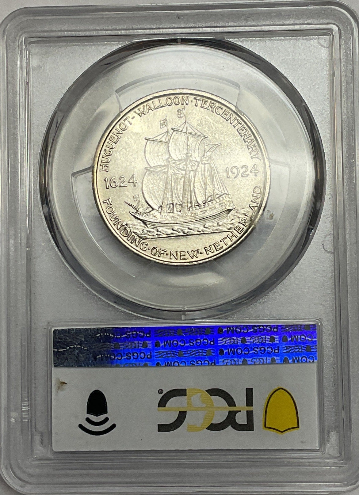 1924 Huguenot Silver Commemorative Half Dollar, PCGS MS64, #GEC0070