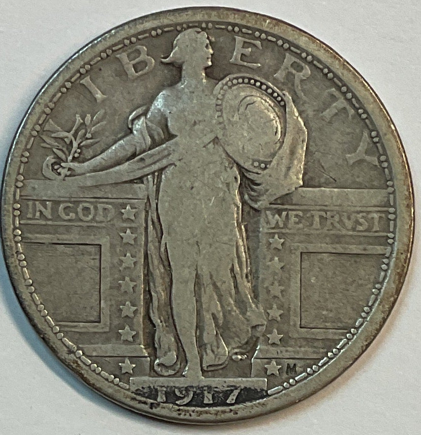 1917 T-1, Standing Liberty Quarter, Very Fine Circulated Coin, Store #QR1158