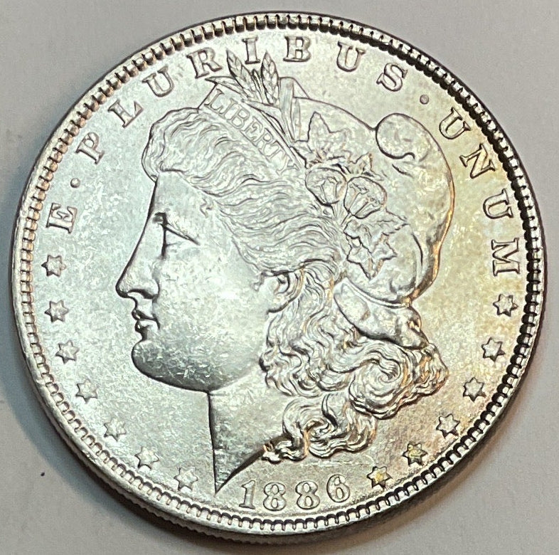 1886 Morgan Dollar, Mint State Uncirculated Coin, Store #DR0936