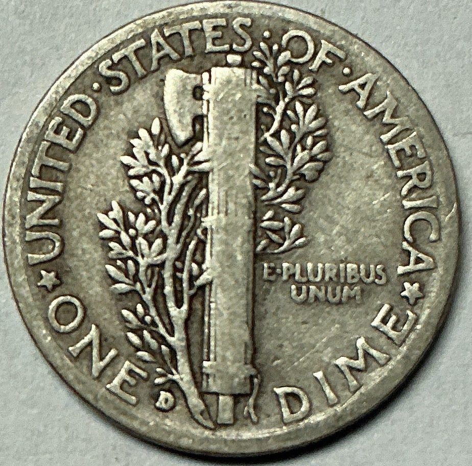 1938-D Mercury Dime, Fine Circulated Coin, Store #DE0995