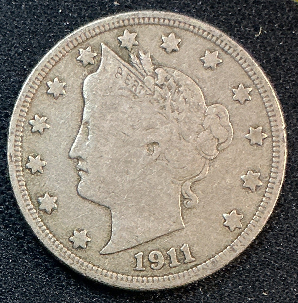 1911 Liberty Nickel, Very Good Circulated Coin, Store #NL915