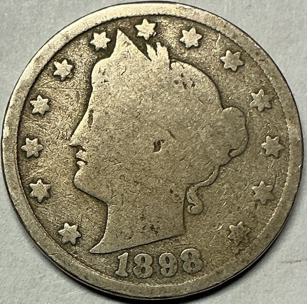 1898 Liberty Nickel, Good Circulated, Coin, Store #NL1387