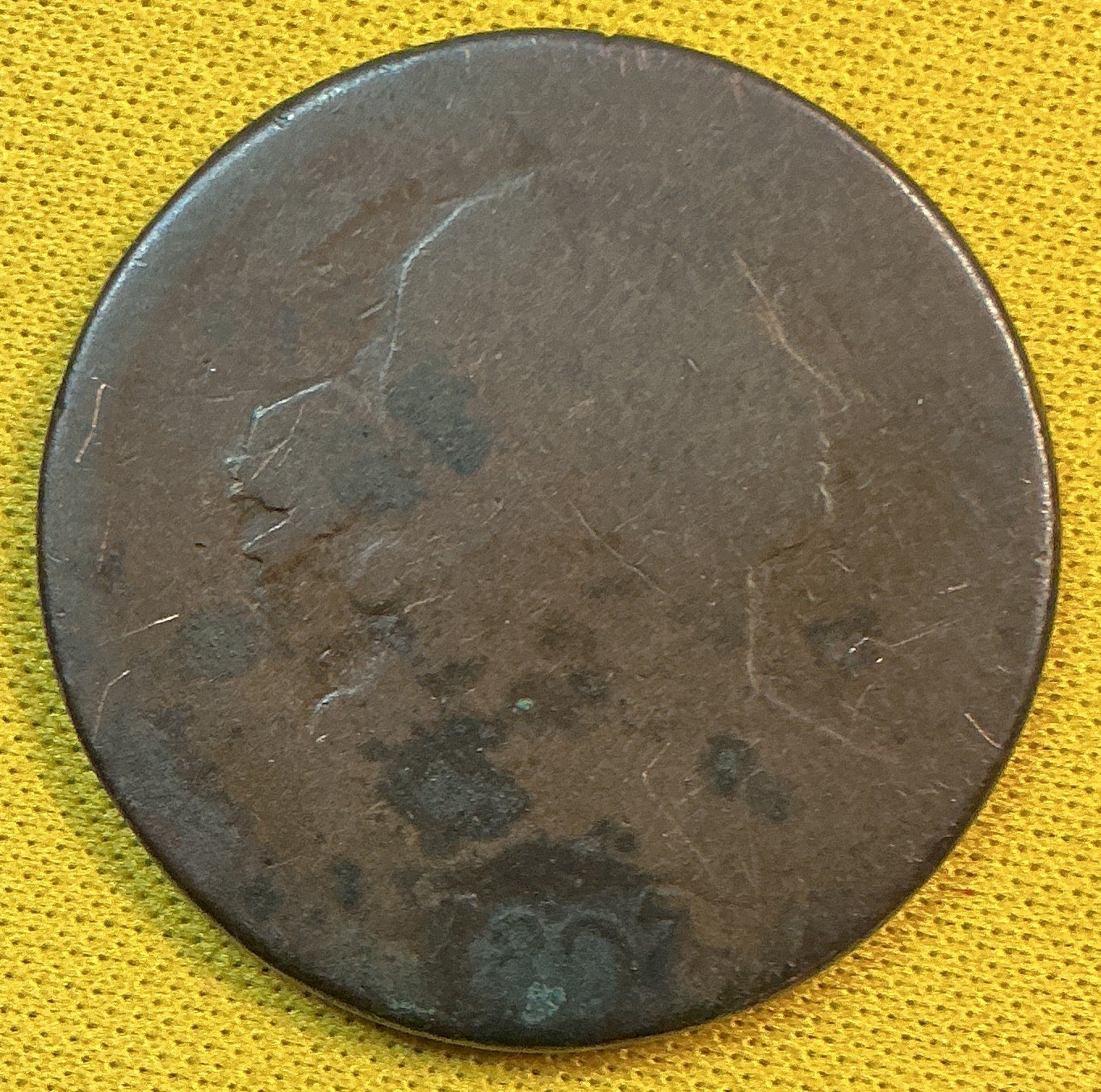 1807 Large Cent, Poor-1 Circulated Coin, Store #CT1670