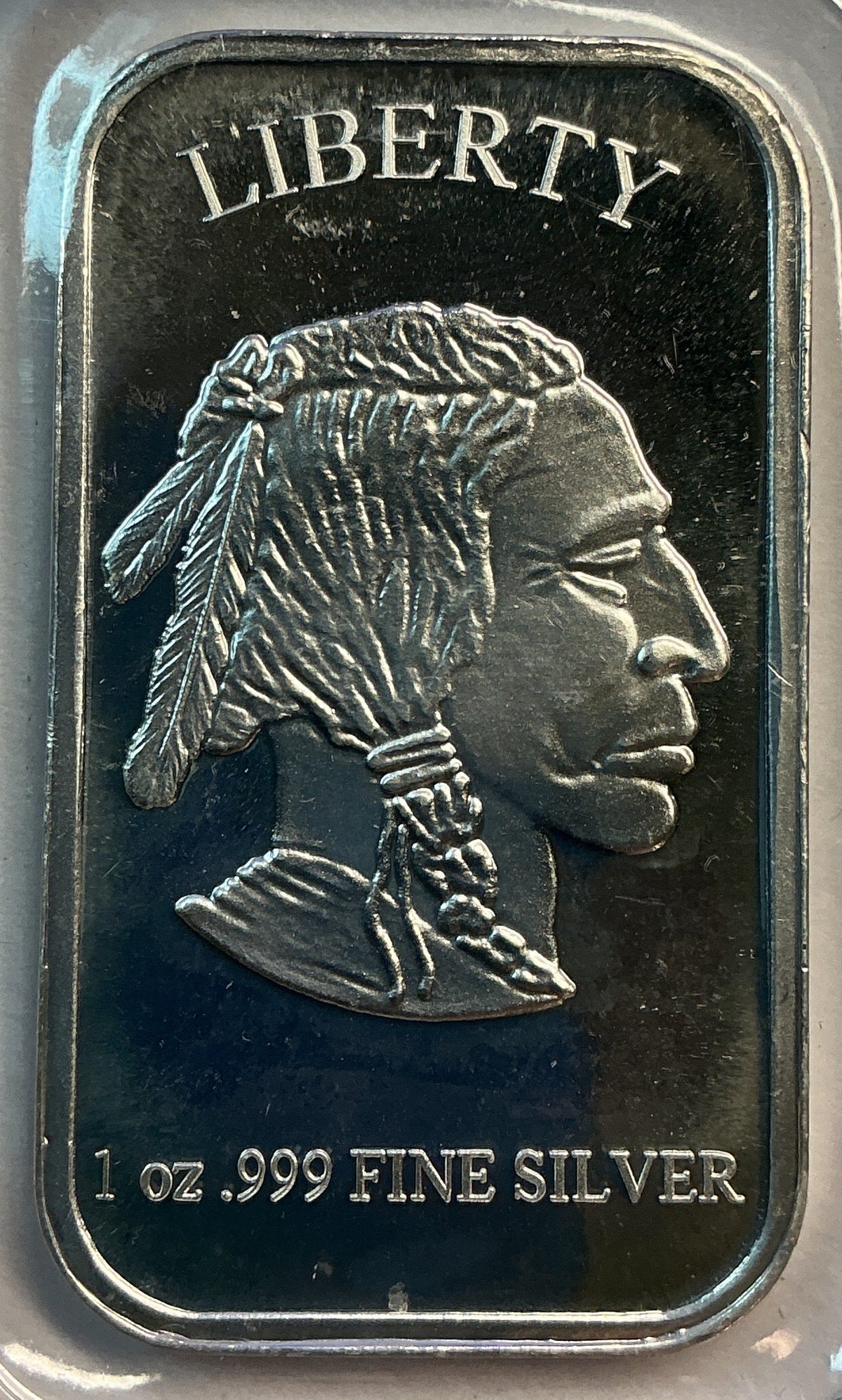 1 OZT Buffalo/Indian Silver Bars, .999 Fine Silver, #SR009