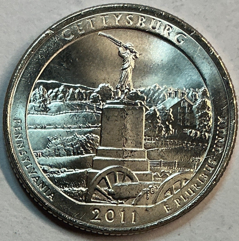2011-D Brillant Uncirculated, Gettysburg National Park, Pennsylvania, Washington Quarter