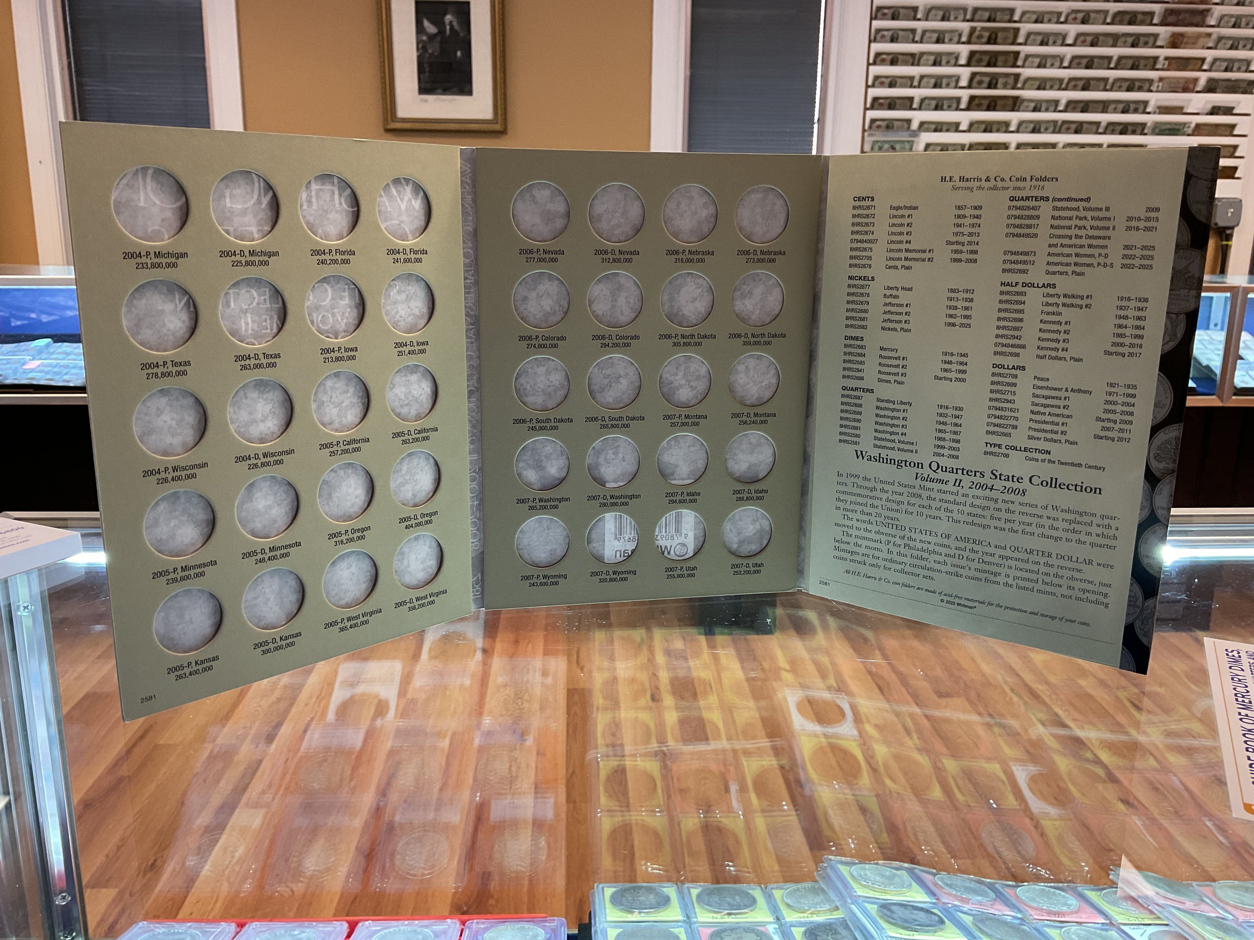 Washington Quarters, State Collection, Harris Coin Folder, Volume Two, Collections 2004-2008