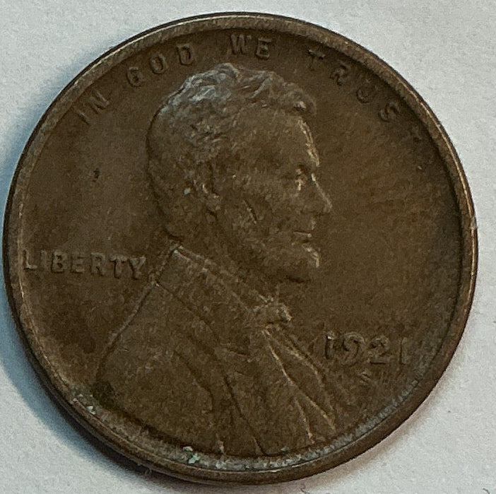 1921-S Lincoln Cent, About Uncirculated Coin, Store #88057