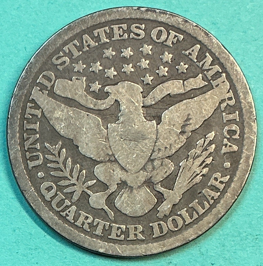 1897 Barber Quarter., Good Circulated Details., Store#QR1200