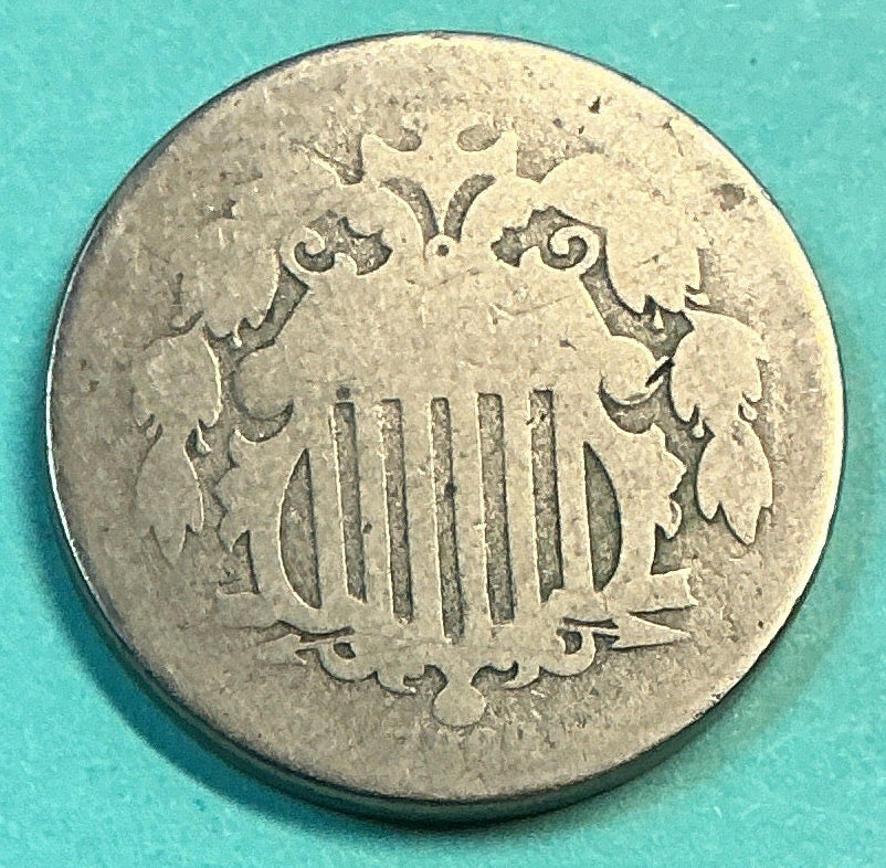 1868 Shield Nickel, About Good Circulated Coin, Store #NL0102