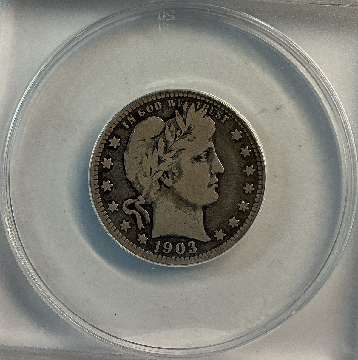 1903-O Barber Quarter, ANACS Very Good 10. Store #QR1494