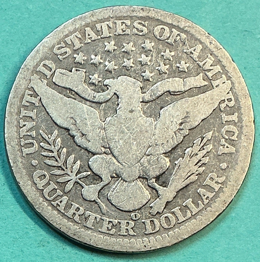 1904-O Barber Quarter., Good Circulated Details., Store#QR1228