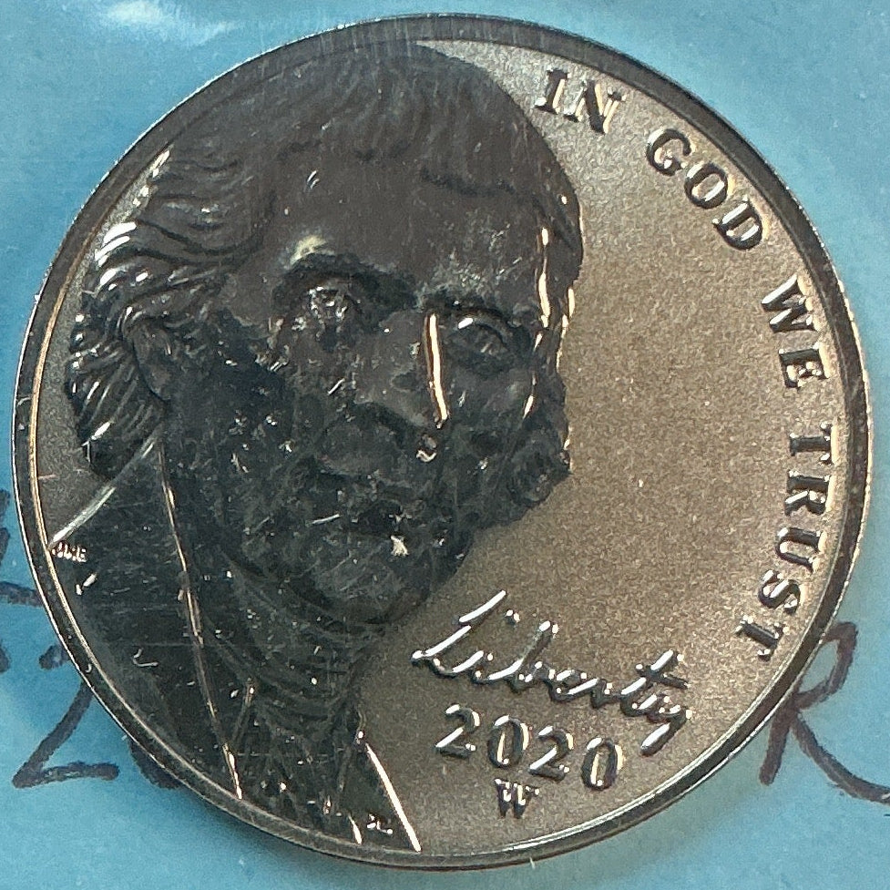 2020-S Jefferson Nickel, Reverse Proof Uncirculated Coin, Store #NL1378