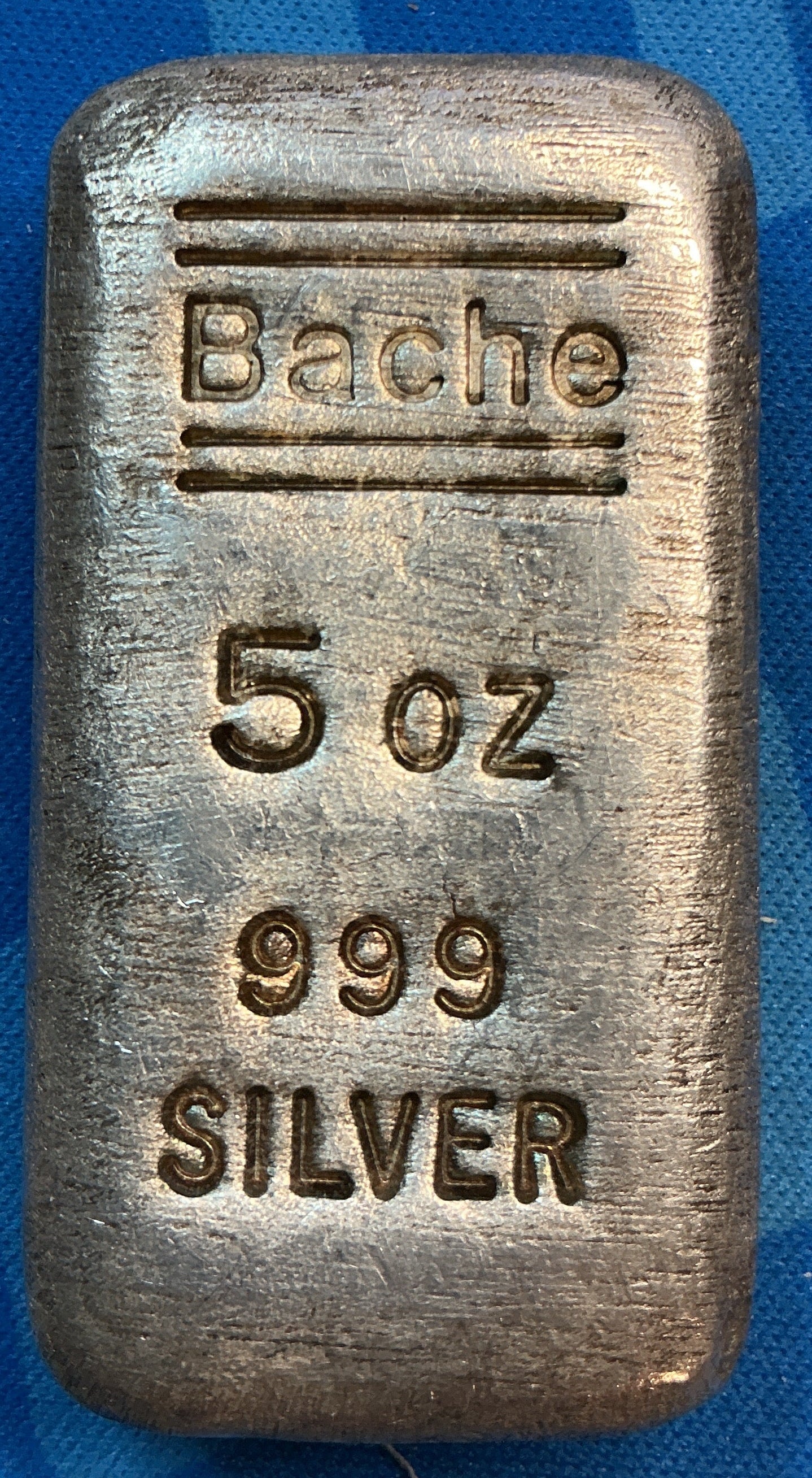 .999 silver, 5 Troy Ounce, BACHE LOAF Bullion, Store #SR092