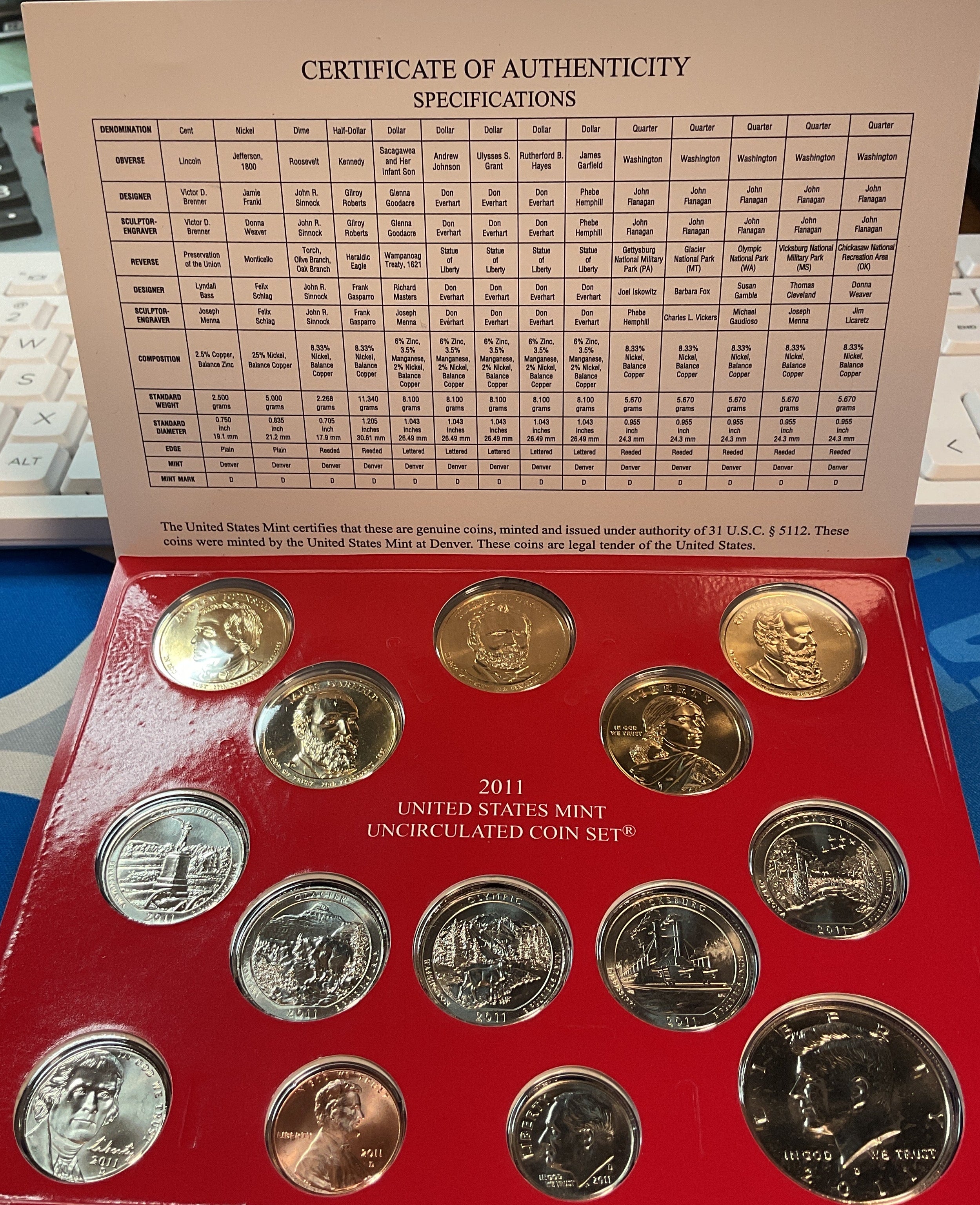 2011 United States Uncirculated 28-Coin Mint Set