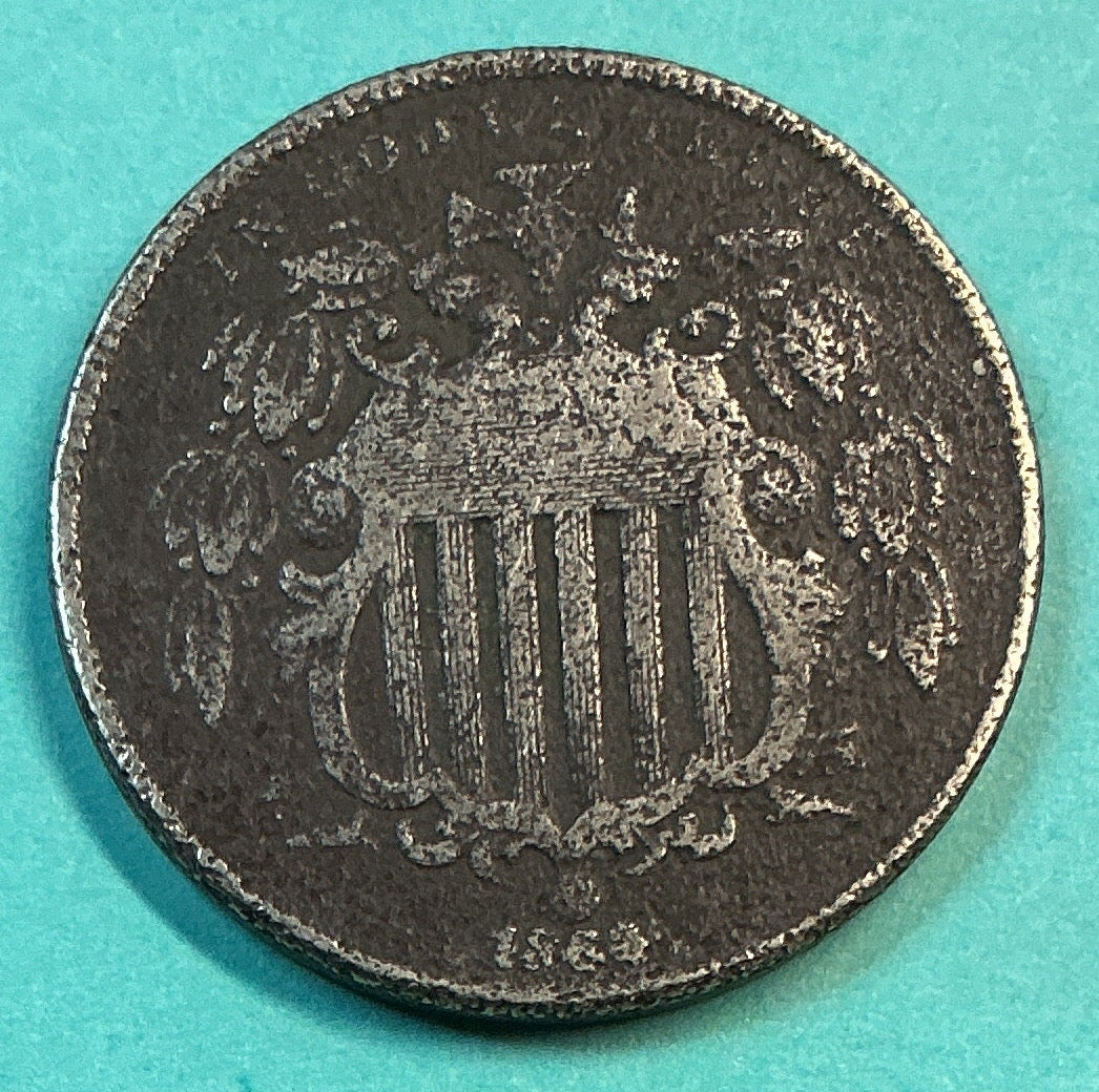 1866 Shield Nickel, Extra Fine+ Circulated Coin, Store #NL095