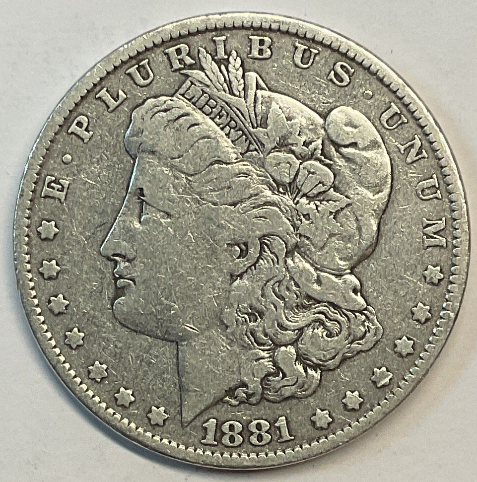 1881 Morgan Dollar, Very Good+ Circulated Coin, Store #DR0853