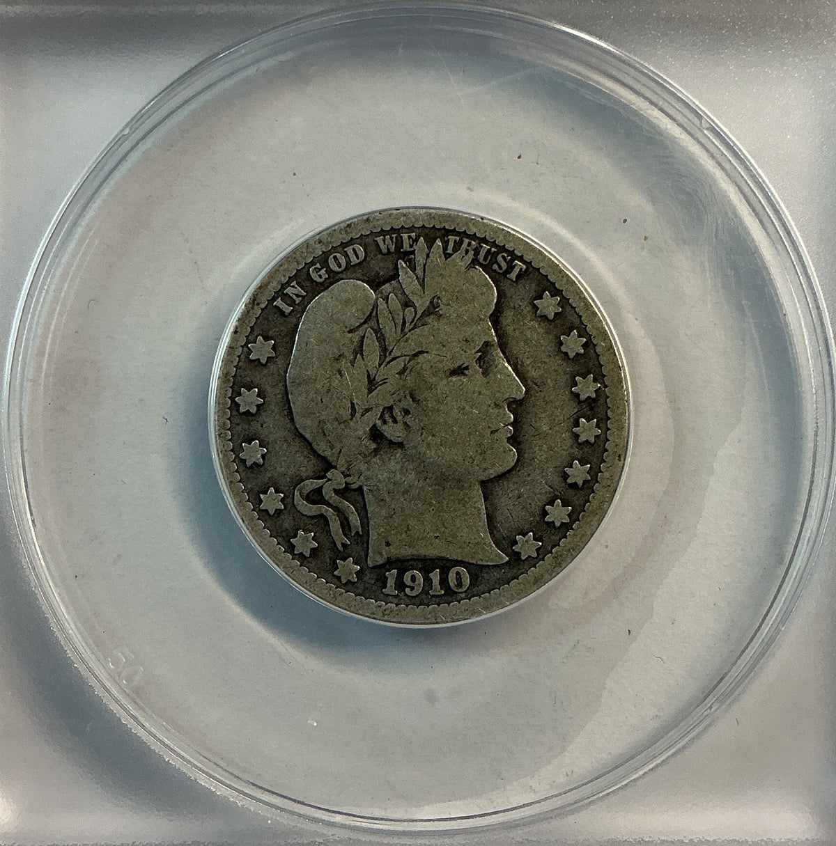 1910 Barber Quarter, ANACS Good 6. Store #QR1484