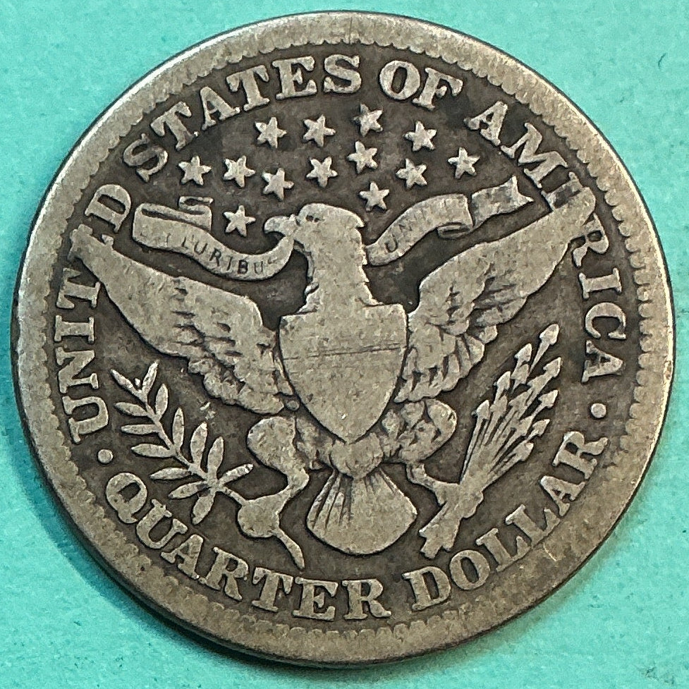 1904 Barber Quarter., Very Good Circulated Details., Store#QR1227