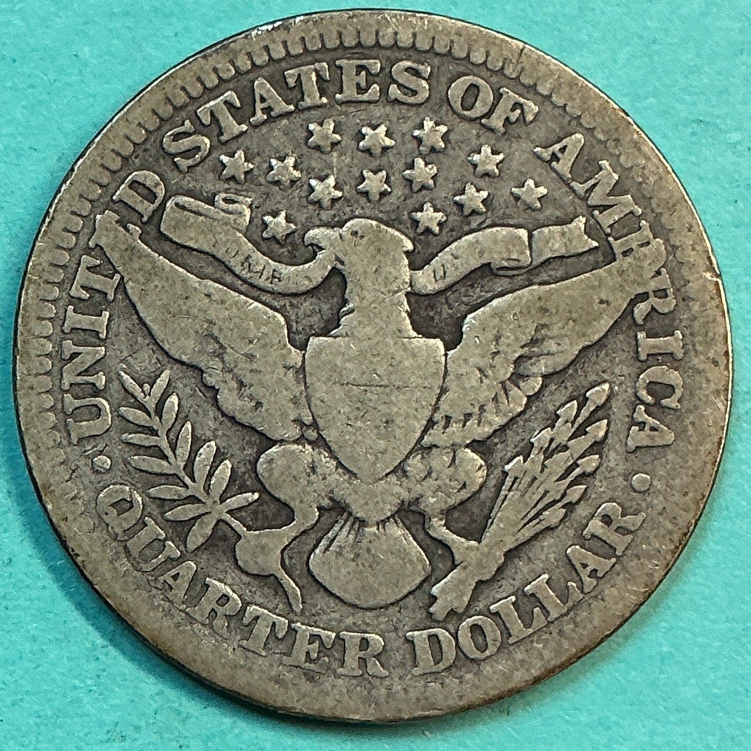 1903 Barber Quarter., Very Good Circulated Details., Store#QR1225