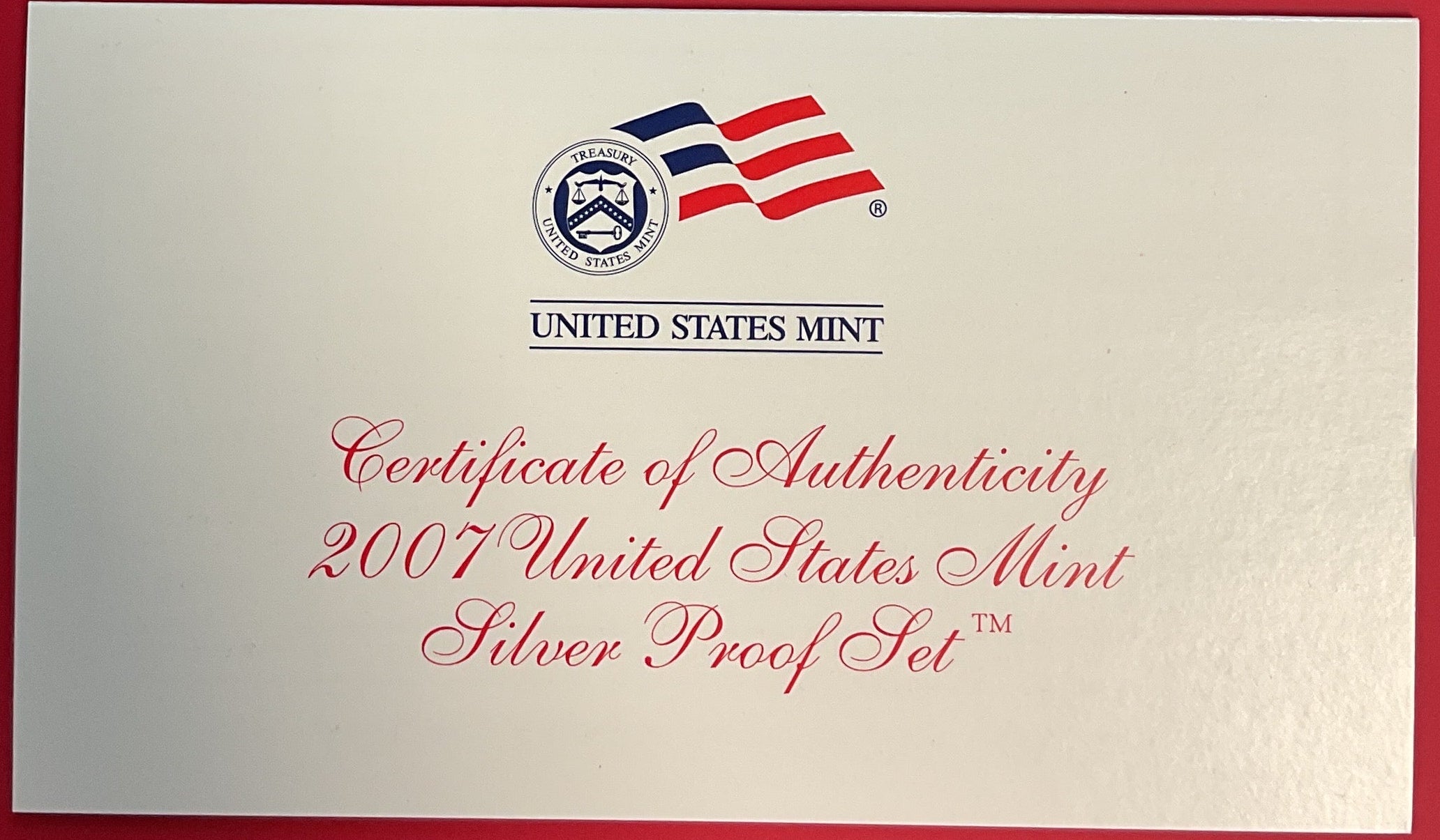 2007 United States Mint Silver Proof Set w/C.O.A.