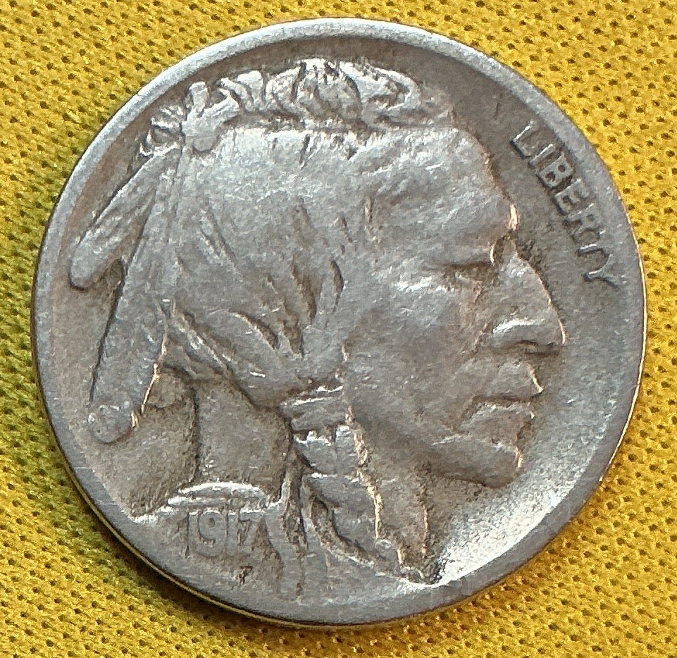 1917-D Buffalo Nickel, Very Good+ Circulated Coin, Store #NL982