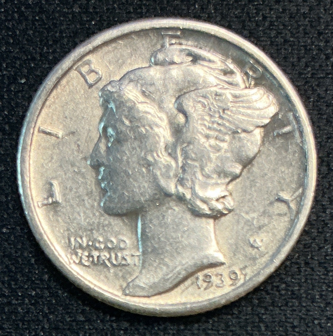 1939-D Mercury Dime, Mint State Uncirculated Coin, Store #DE0668