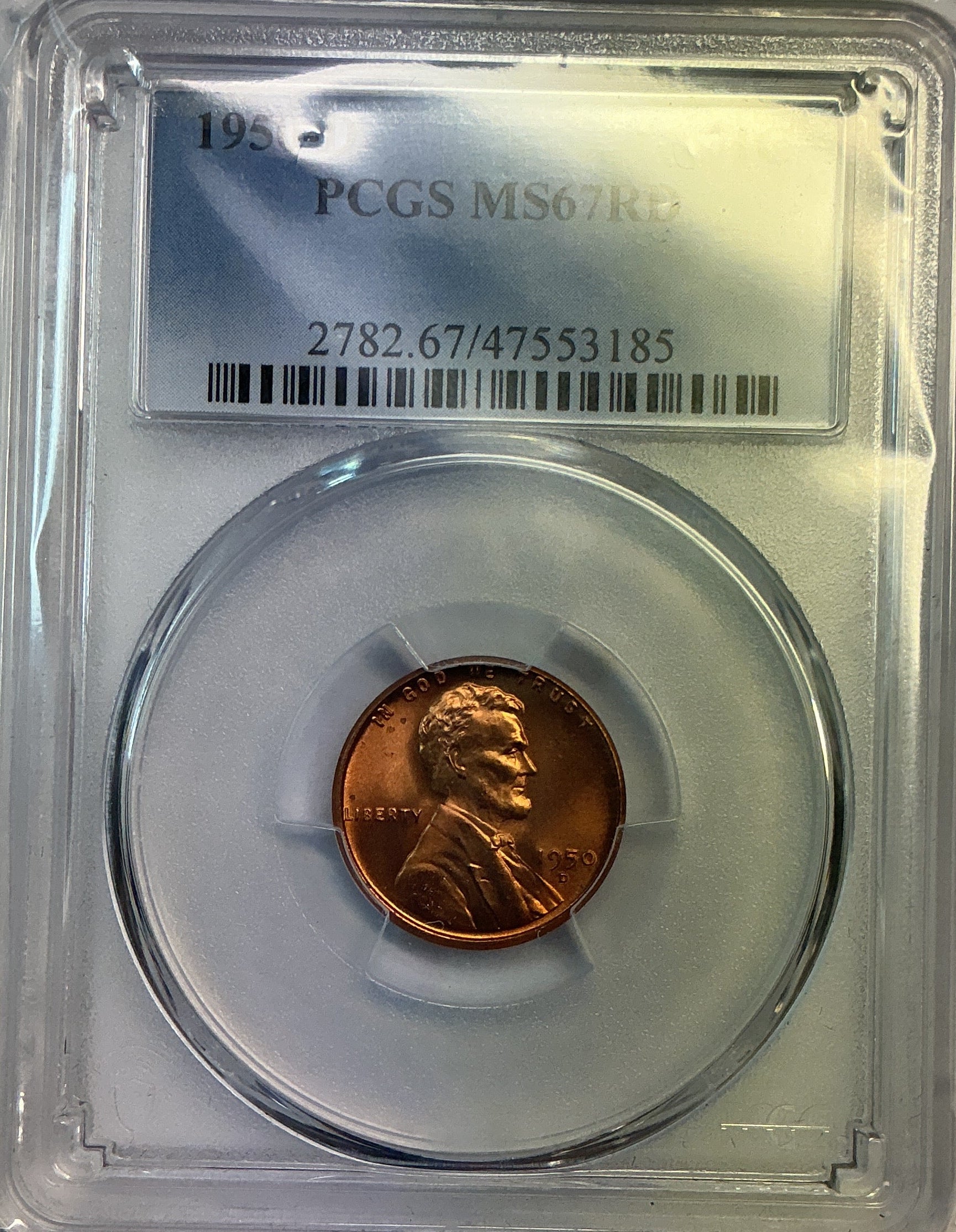 1950-D Lincoln Wheat Cent, PCGS MS67, Affordable Collectible Coin. Store #GCT067