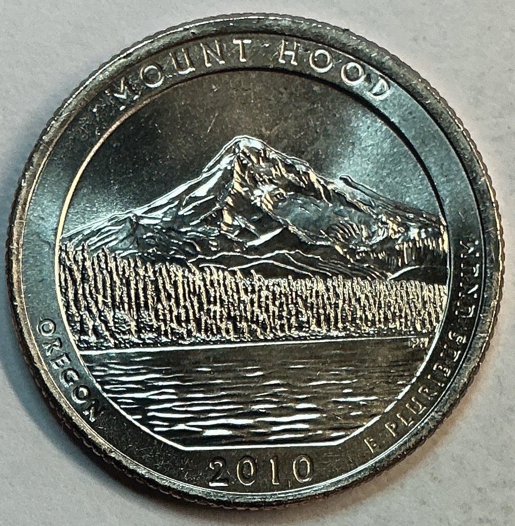 2010-P Brillant Uncirculated, Mount Hood National Park, Oregon, Washington Quarter