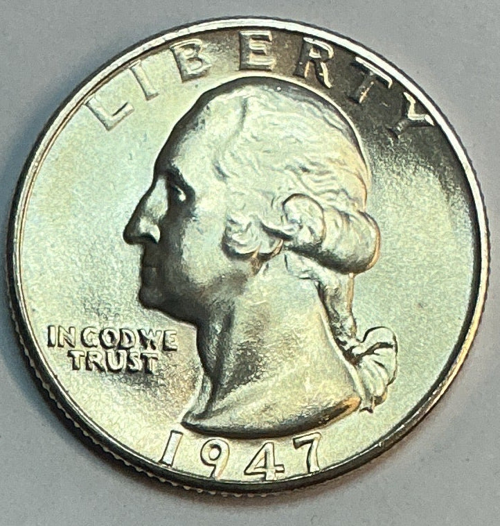 1947-D Washington Quarter, Brillant Uncirculated Coin, Store #QR1726