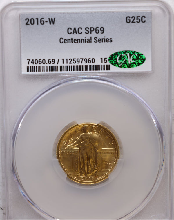 2016-W Gold Standing Liberty Commemorative Coin. CAC Graded SP69, Store #GMC256