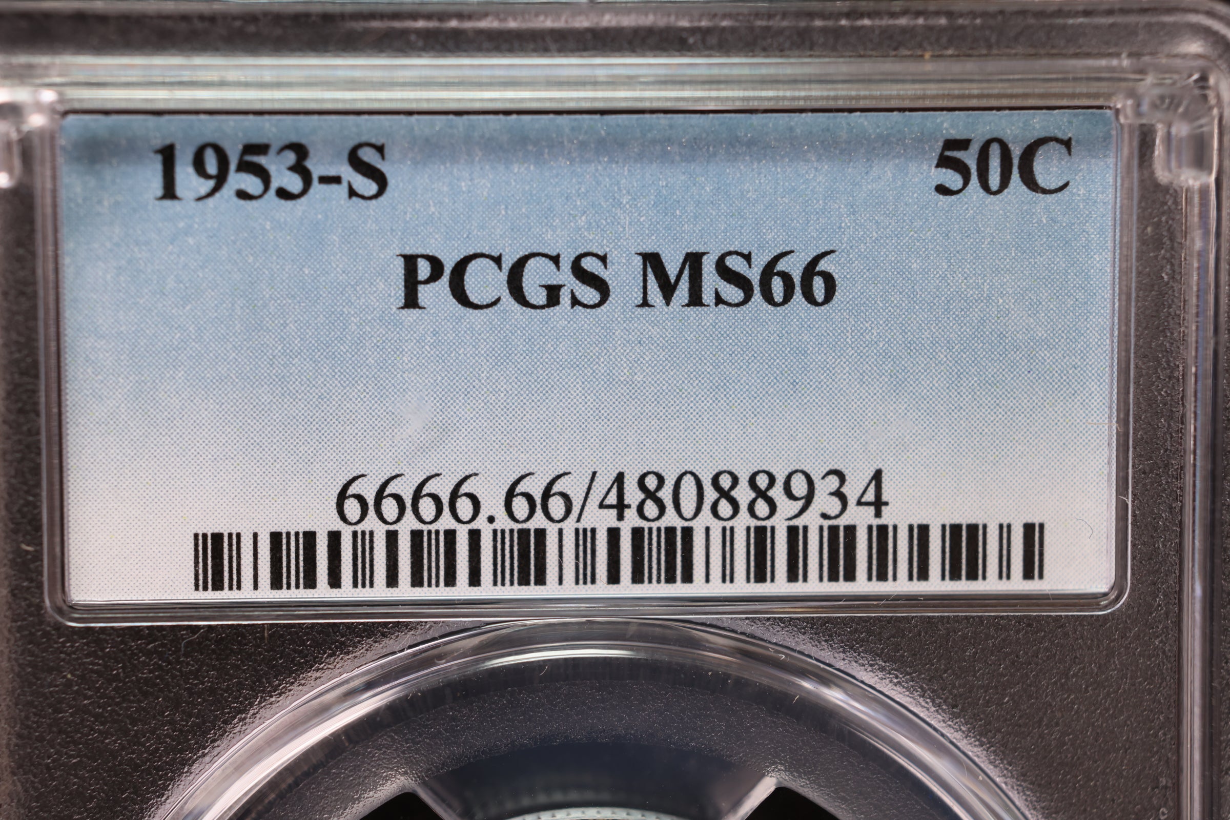 1953-S Franklin Half Dollar, PCGS Graded MS-66, Store #30037
