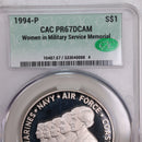 1994-P Women in Military., Silver Commemorative., CAC PF67., Store GMC024
