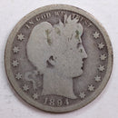 1894-S Barber Quarter, Good Circulated Coin, Store